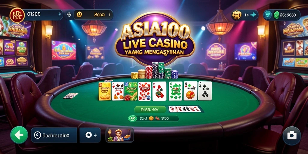 Tampilan gameplay ASIA100 yang nyata dari kasino langsung.