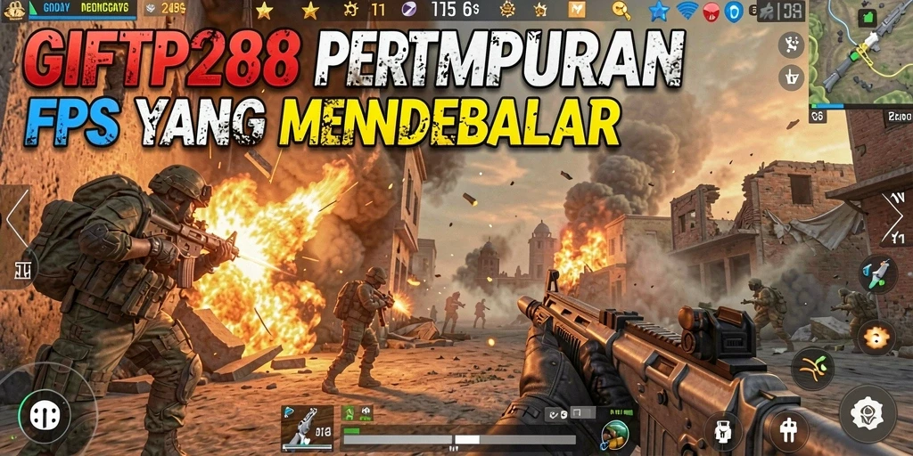 Screenshot utama GIFTRP288 memperlihatkan aksi pertempuran yang mendebarkan.
