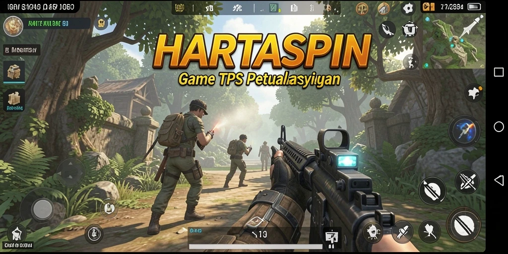 Tampilan gameplay seru HARTASPIN dalam mode TPS.