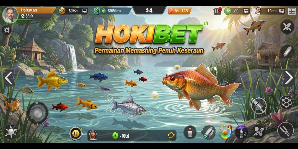 Screenshot HOKIBET menampilkan momen menangkap ikan besar.