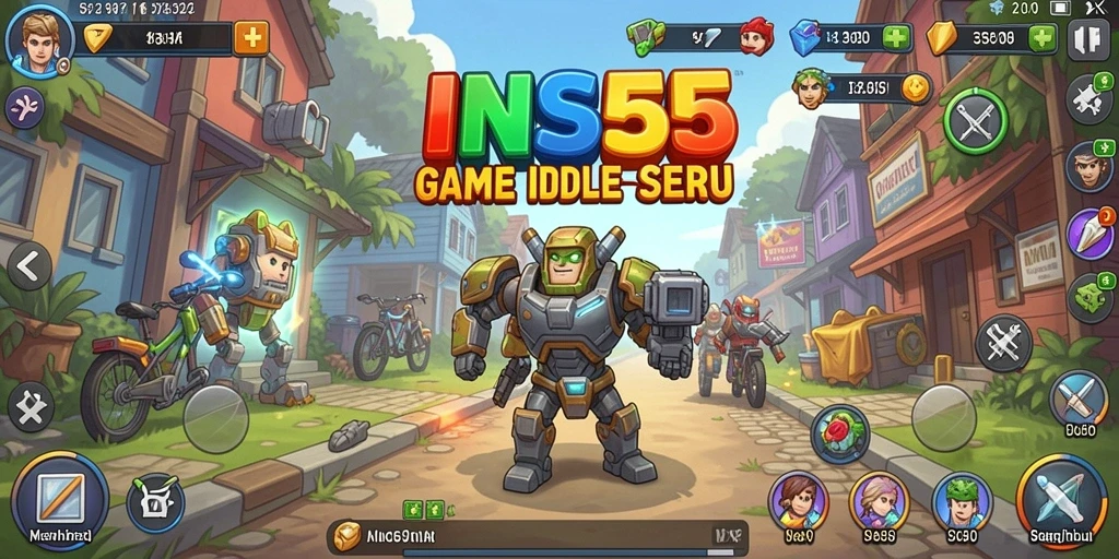 Screenshot gameplay INS55 menampilkan karakter Idle yang aktif.