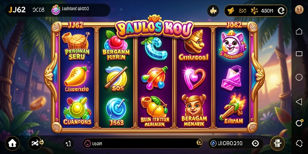 Tampilan gameplay Slot di JJ62 dengan berbagai fitur menarik.