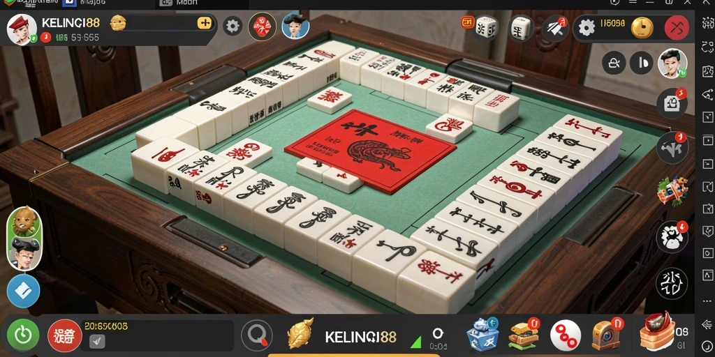 Tampilan gameplay KELINCI88 yang menarik dengan desain Mahjong yang cantik.