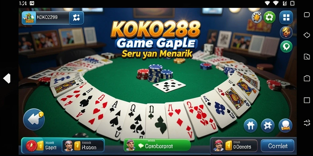 Tampilan gameplay KOKO288 yang seru dengan kartu Gaple.