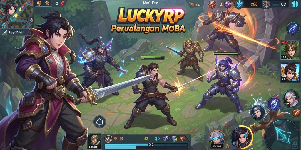 Tampilan gameplay LUCKYRP yang seru dan menegangkan dalam pertempuran MOBA.