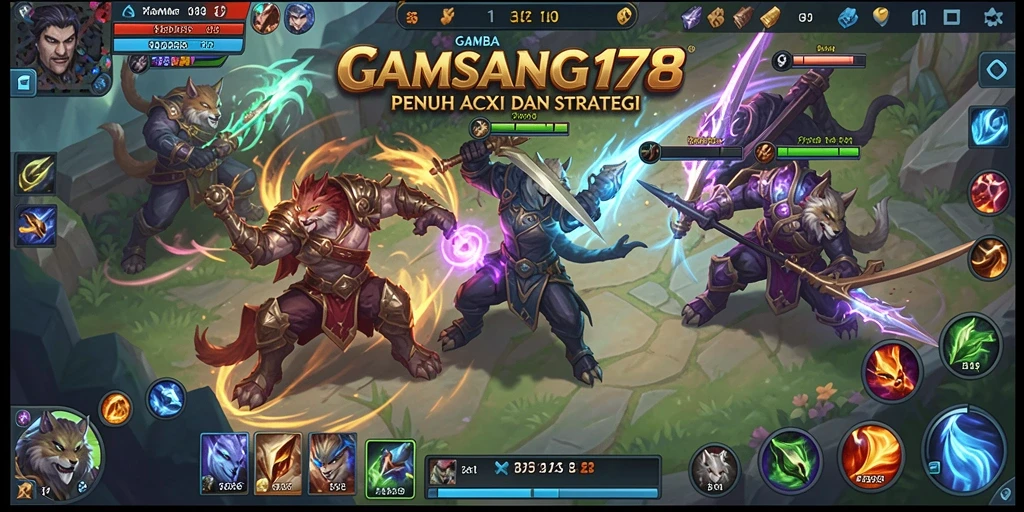 Screenshot gameplay MUSANG178 yang menunjukkan aksi pertarungan tim yang intens.
