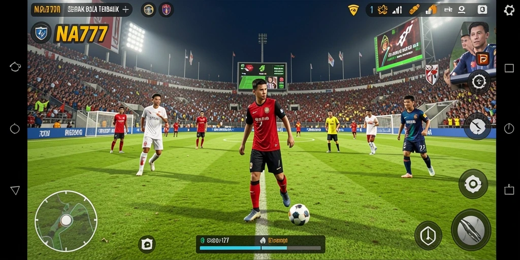 Gameplay NA777 yang mendebarkan dengan aksi sepak bola yang seru.