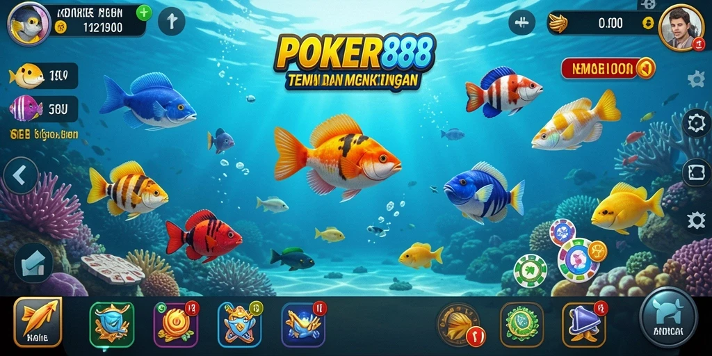 Tampilan gameplay Tembak Ikan yang seru di POKER88.