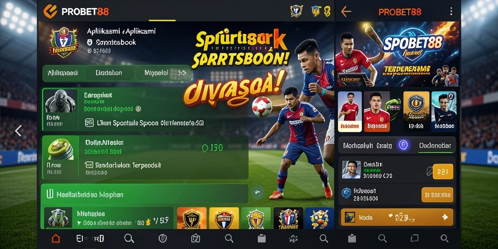 Screenshot utama PROBET88 menampilkan antarmuka taruhan olahraga yang engaging.
