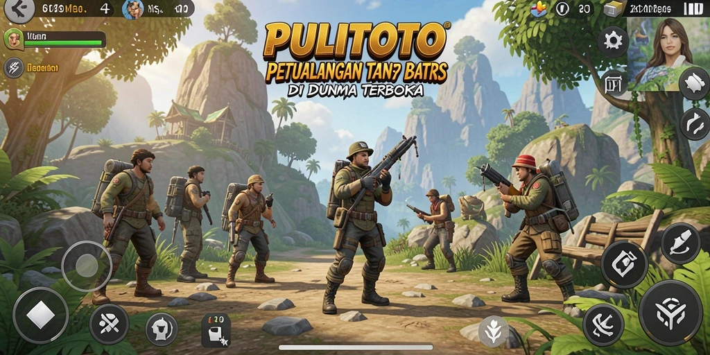 Screenshot gameplay PULITOTO menampilkan petualangan seru di dunia terbuka.