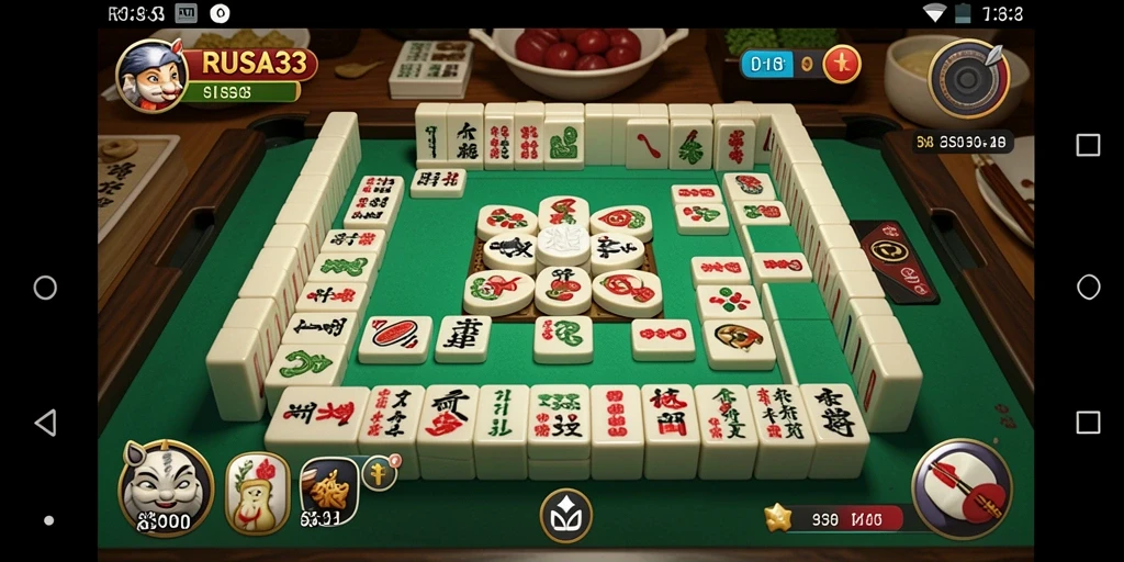Screenshot RUSA33 menampilkan gameplay Mahjong yang menarik dan mendebarkan.