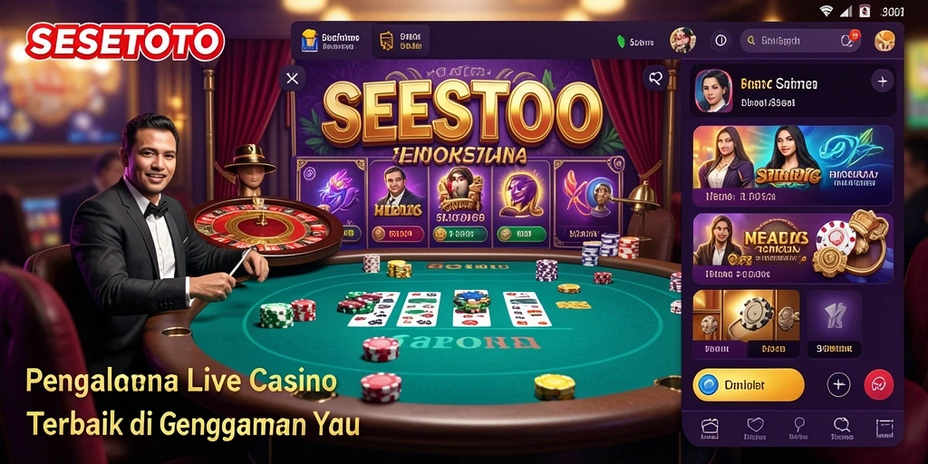 Screenshot gameplay SESETOTO dengan dealer langsung yang profesional.