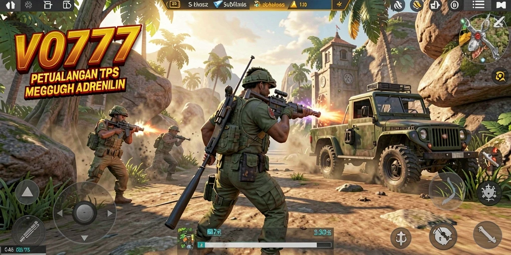 Tampilan gameplay seru VO777 saat pertempuran berlangsung.