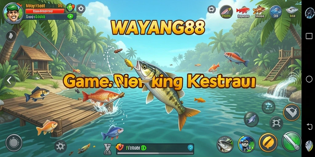 Tampilan gameplay WAYANG88 saat pemain menangkap ikan.